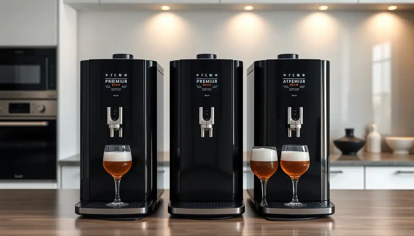 Test comparatif des tireuses à bière Klarstein Skal, Beerkules et Passau sur plan de travail moderne