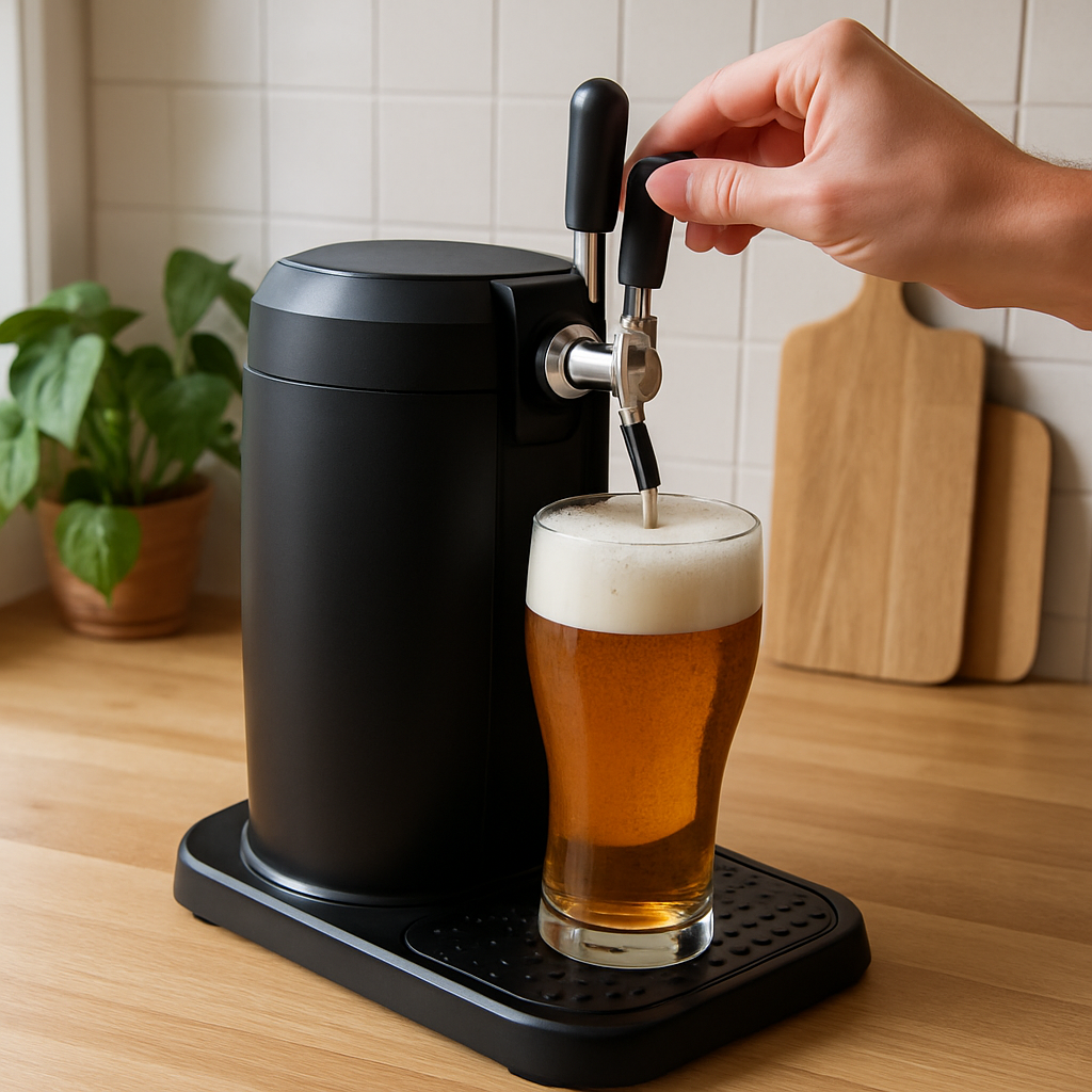 Tireuse &agrave; bi&egrave;re Weasy PINT568 noire compacte compatible f&ucirc;ts 5 L universels pressuris&eacute;s avec plateau &eacute;goutoir