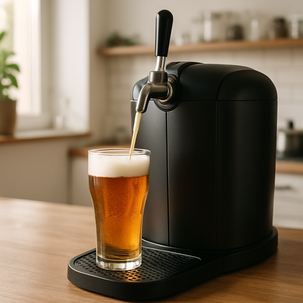 Krups BeerTender VB700800 tireuse à bière 5 litres posée sur un plan de travail