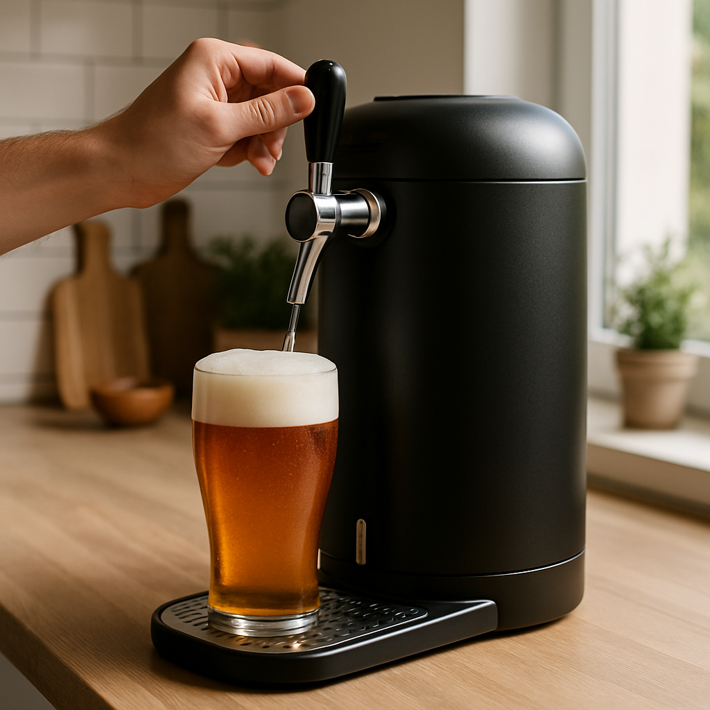 Krups The SUB tireuse à bière 2 litres posée sur un plan de travail