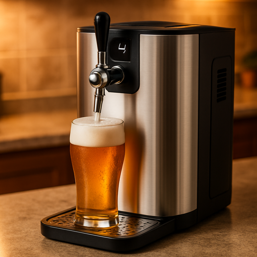 Tireuse à bière H.Koenig universelle 5L posée sur un plan de travail