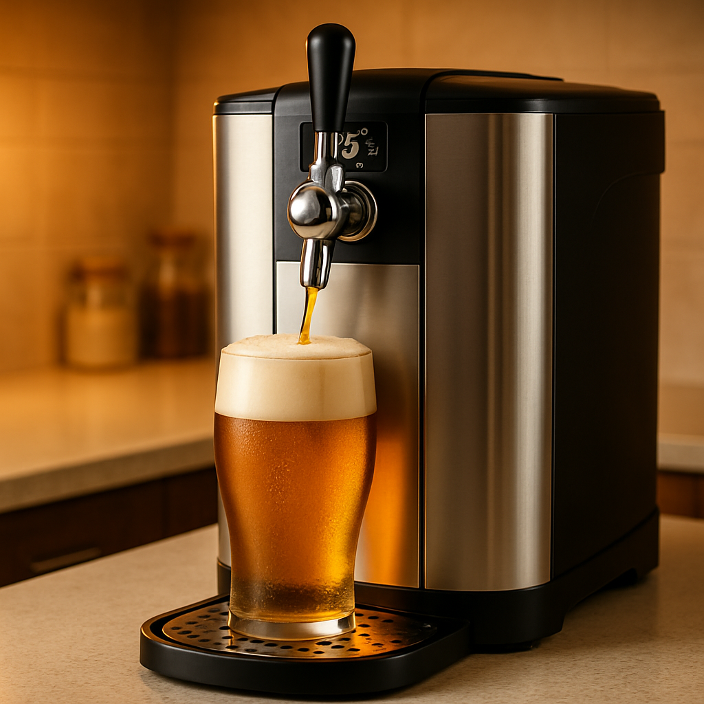 Tireuse à bière H.Koenig BW1880 inox et noir sur un plan de travail