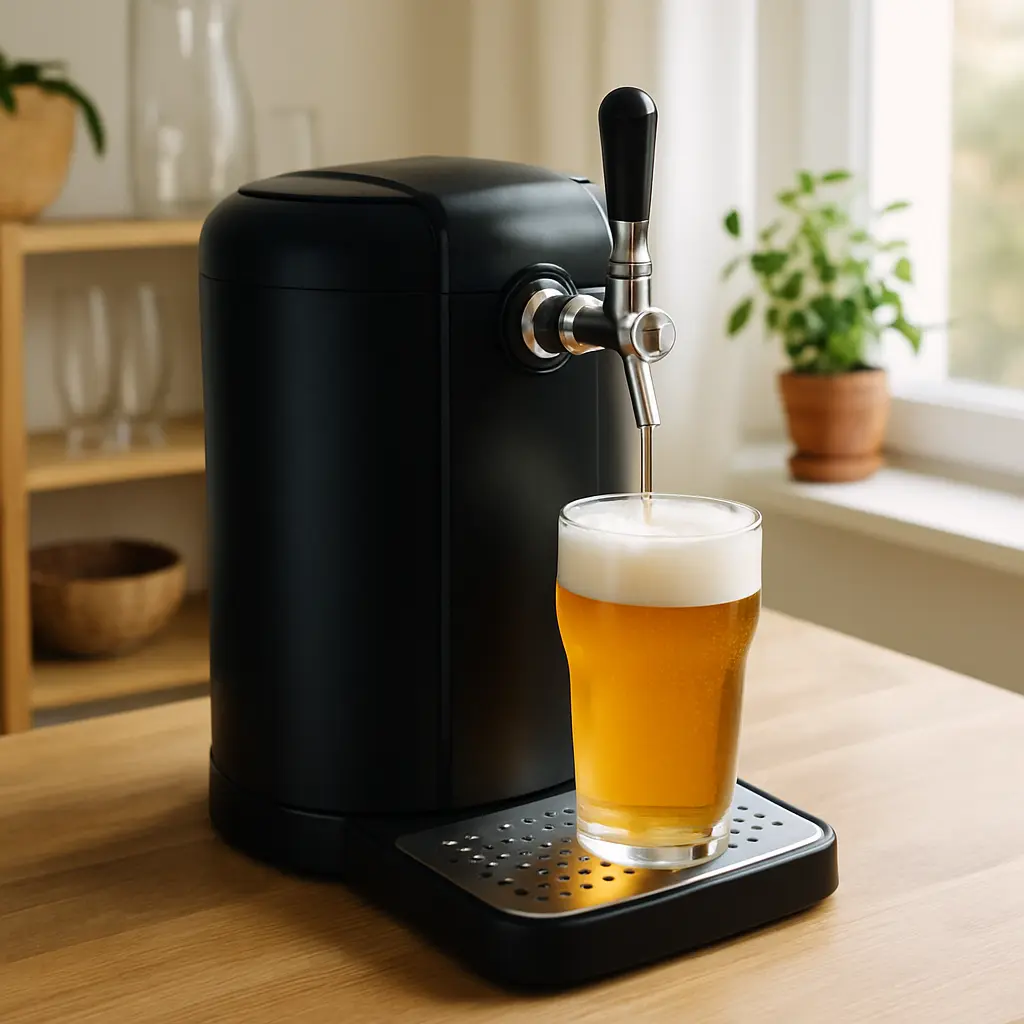Tireuse à bière universelle H.Koenig BW1880 en inox posée sur un plan de travail