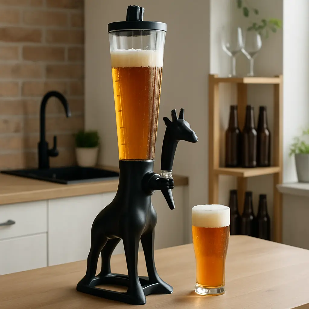 Girafe à bière de table HENDI en inox avec tube à glace central et robinet