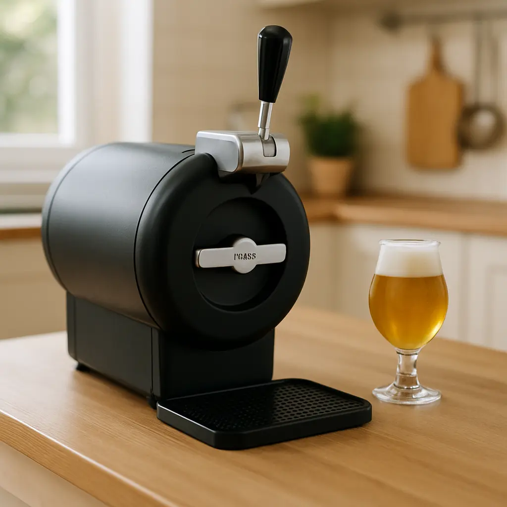 Tireuse à bière design Krups The SUB VB650810 noire en aluminium brossé avec fût TORP