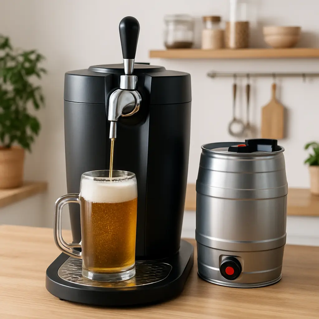 Tireuse à bière universelle Royal Catering RCBD-5L avec refroidissement par compresseur, écran LED et système de pression CO2 pour fûts 5 L